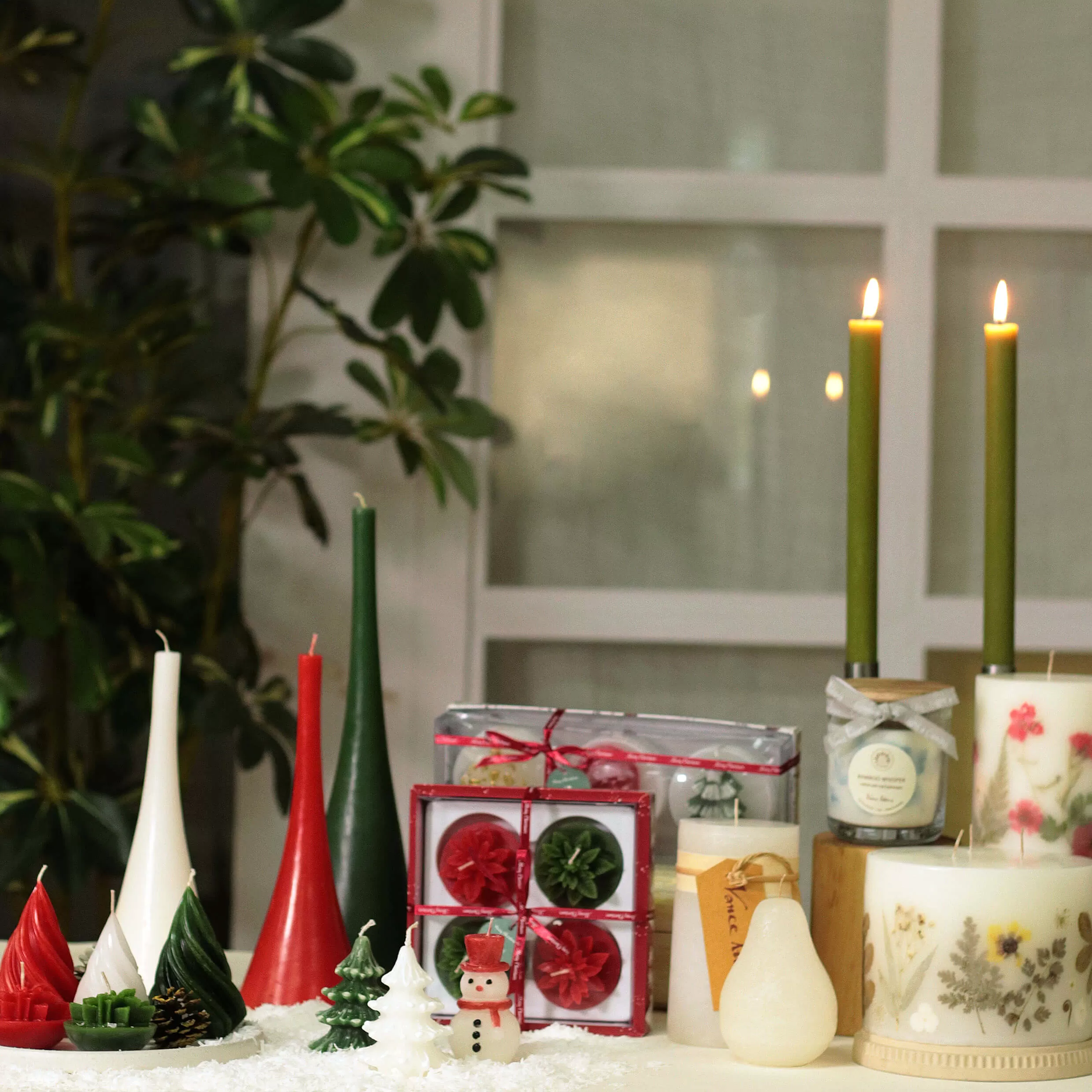 White Christmas Tree Candles