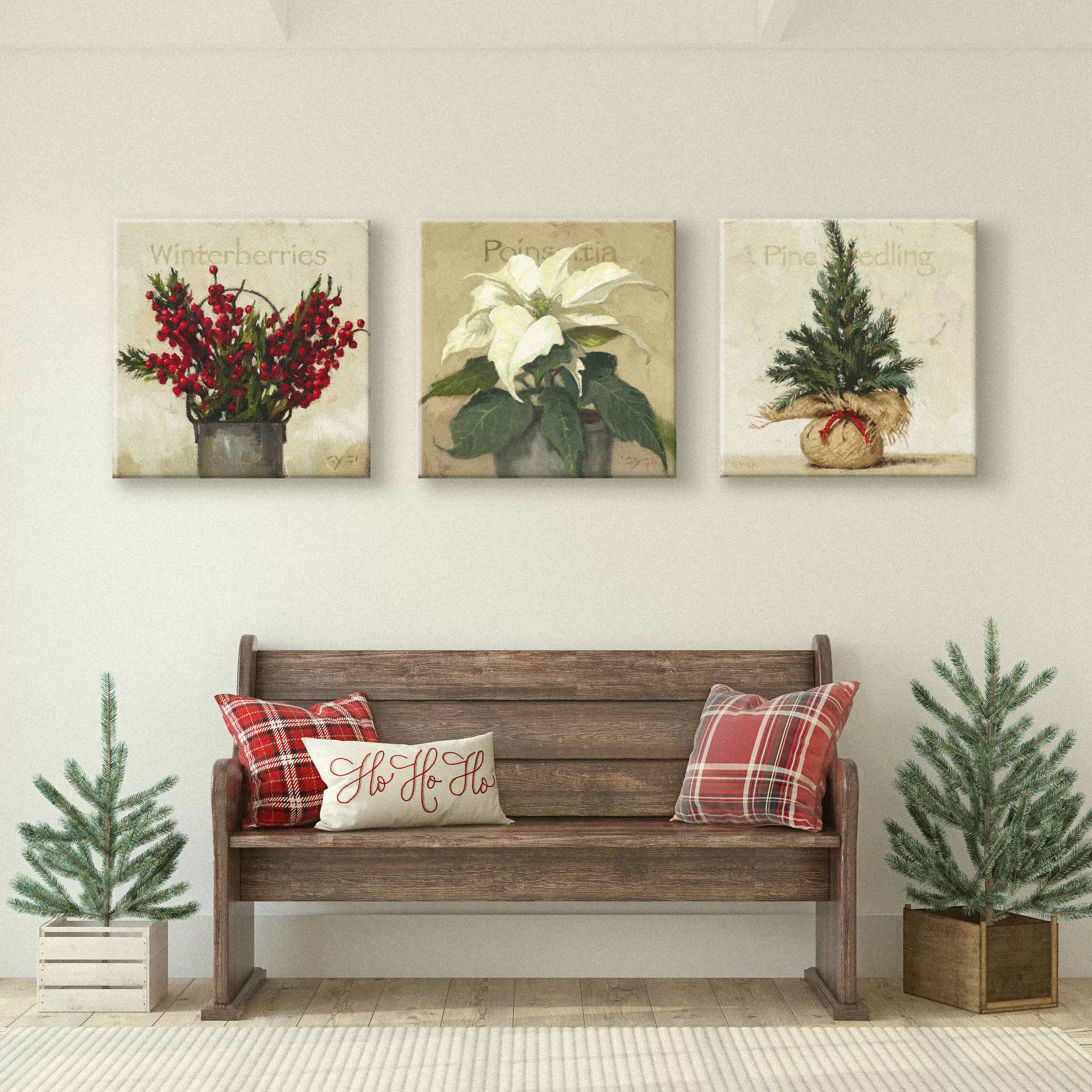 White Poinsettia Wall Art