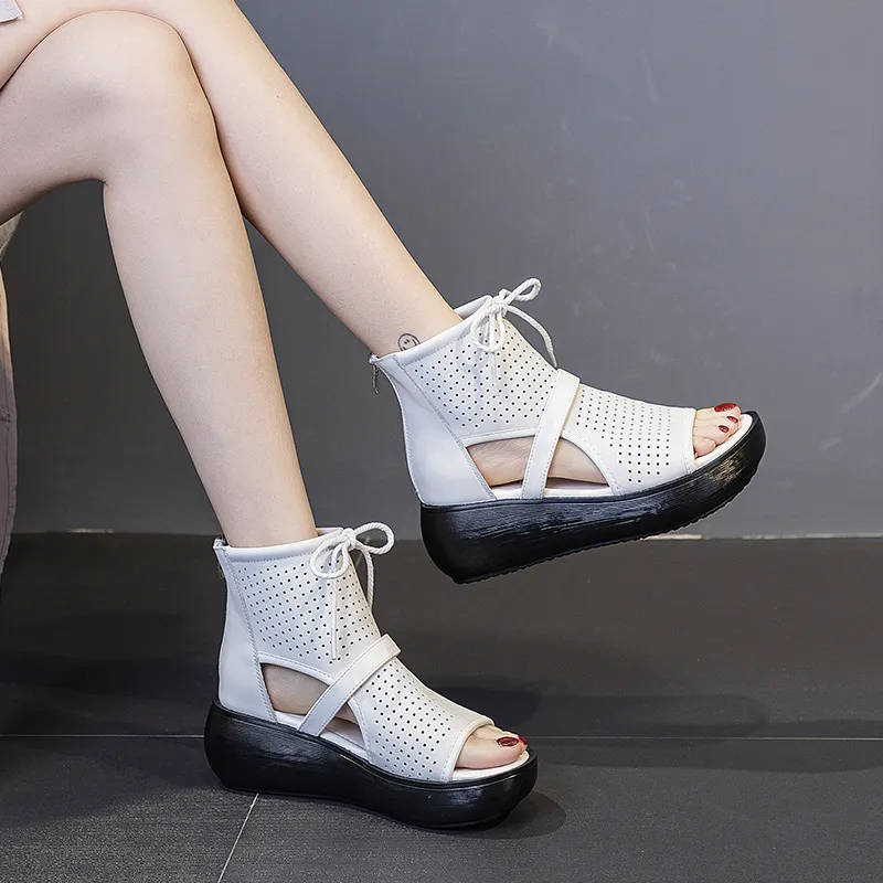 Women Cutout Platform Sandals 