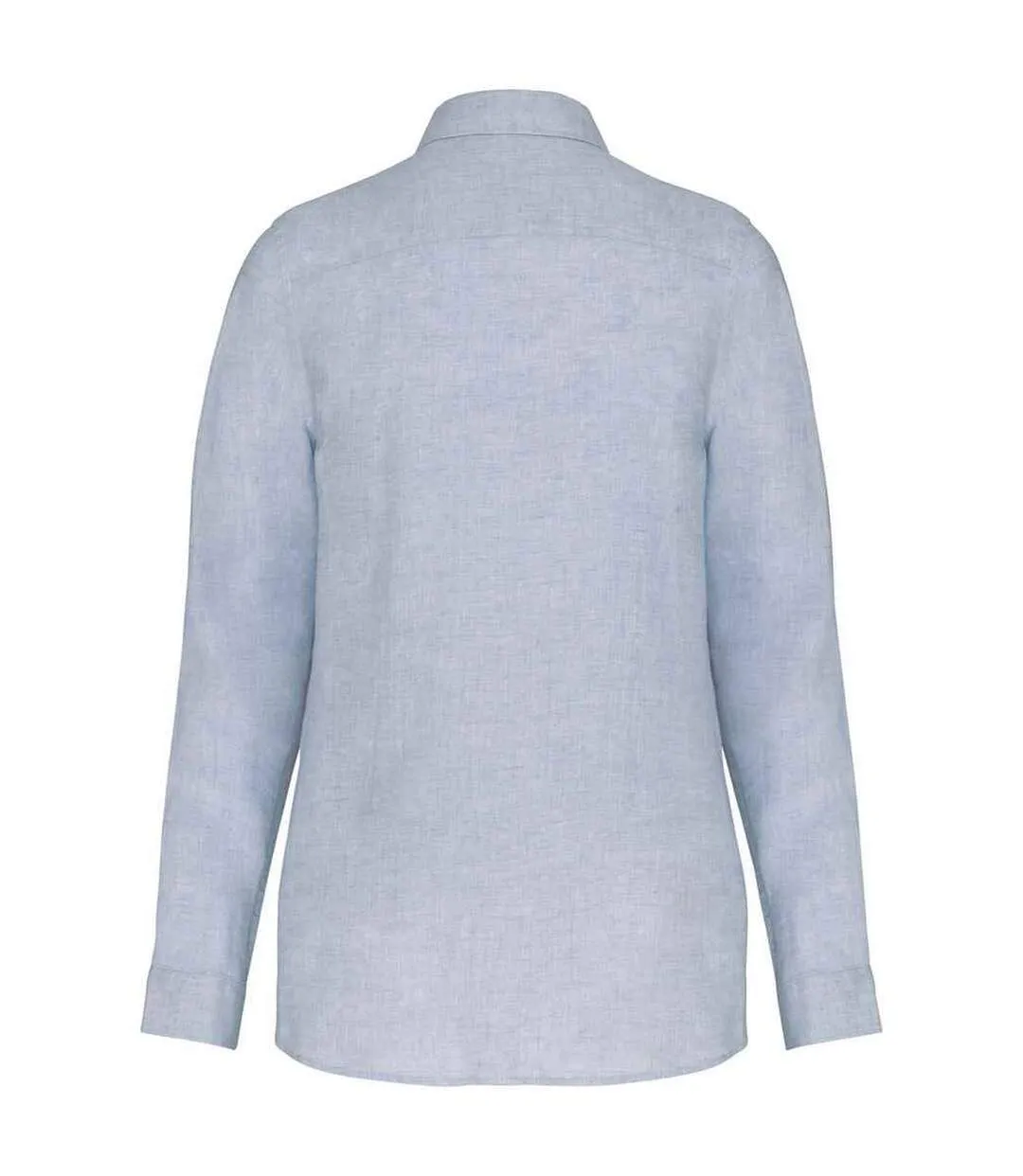 Womens/ladies linen long-sleeved shirt linen blue Native Spirit