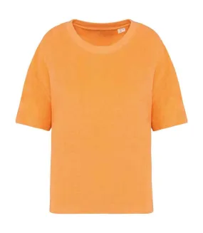 Womens/ladies terrycloth t-shirt apricot Native Spirit