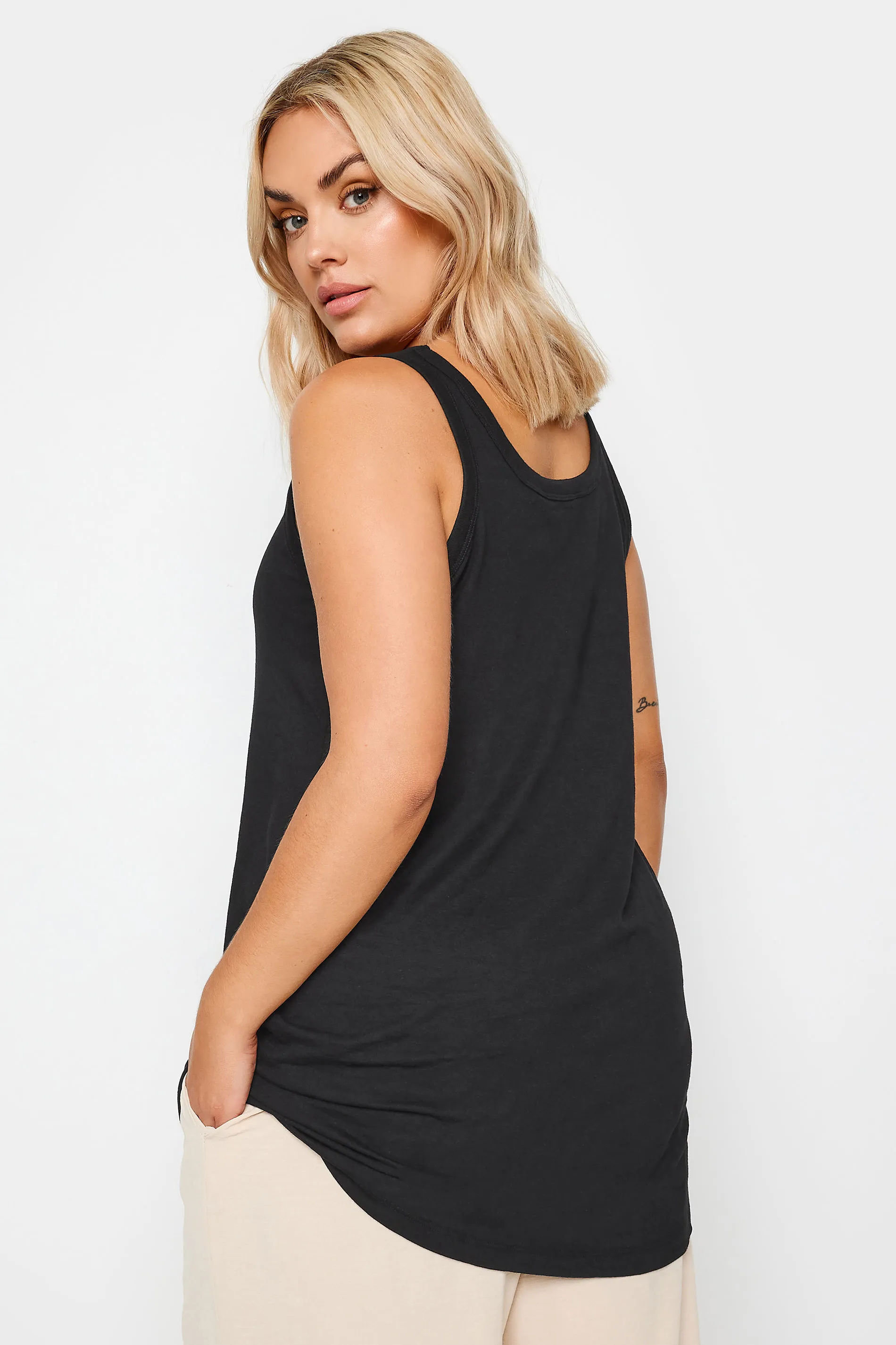 YOURS Curve Black Vest Top