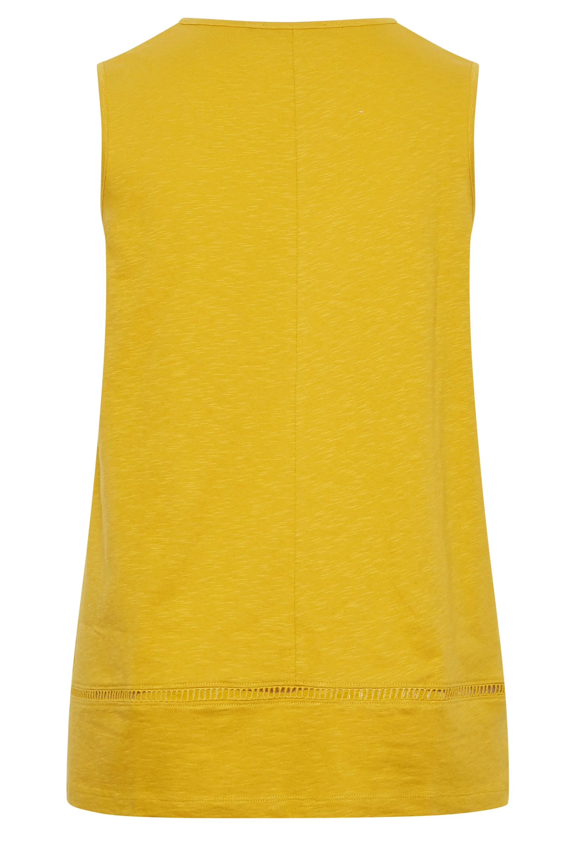 YOURS Curve Orchre Yellow Crochet Vest Top