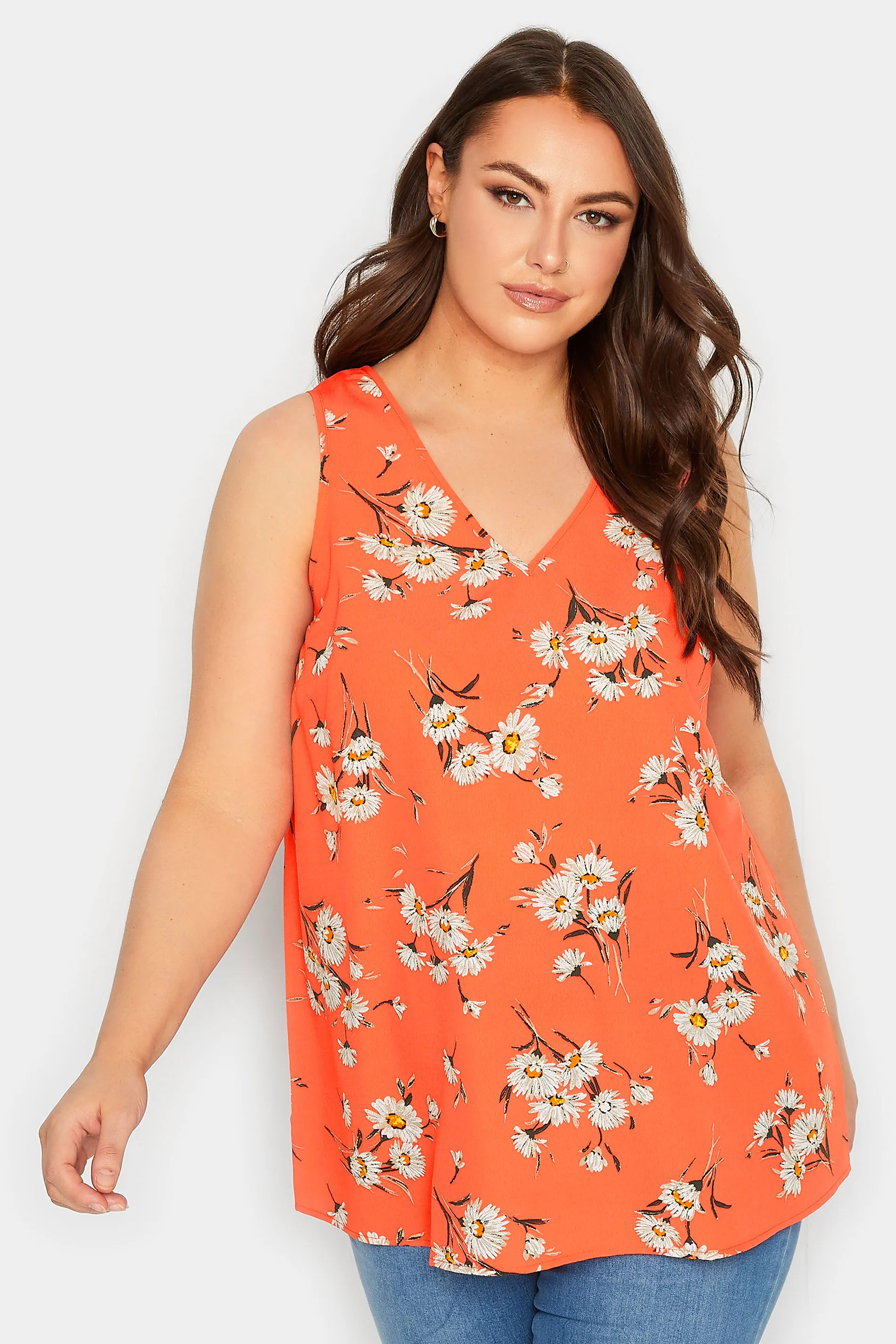 YOURS Curve Red Floral Vest Top